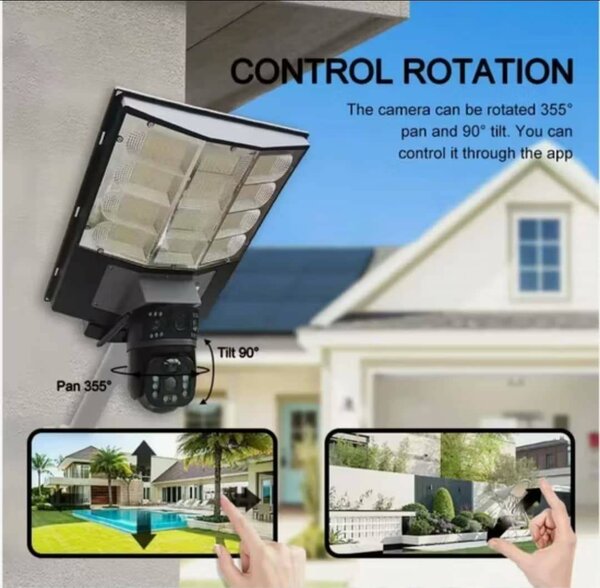 Caméra LED Extérieure Rotative