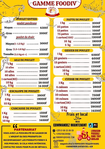 19 cuisses de poulets(locales)