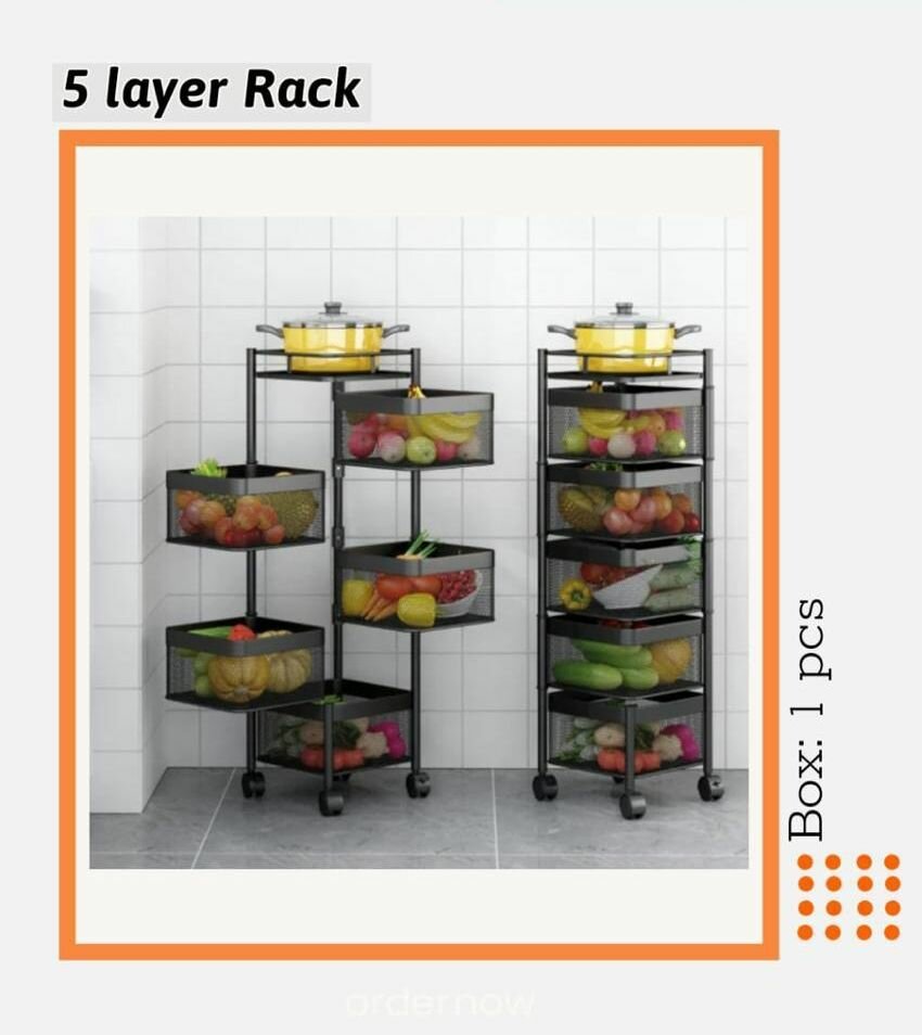 5 tier Kitchen trolley rack