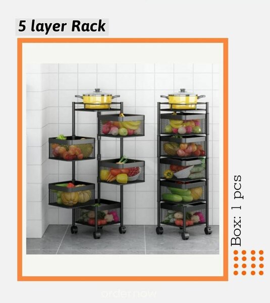 5 tier Kitchen trolley rack