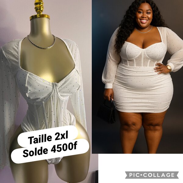 Robe blanche grande taille