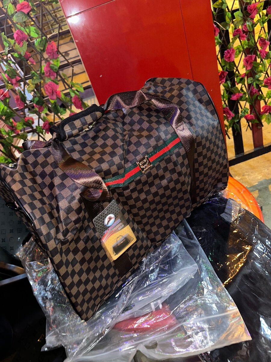 Checkered Travel Duffel Bag