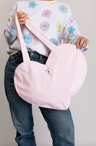 Sac cabas cœur rose tendance