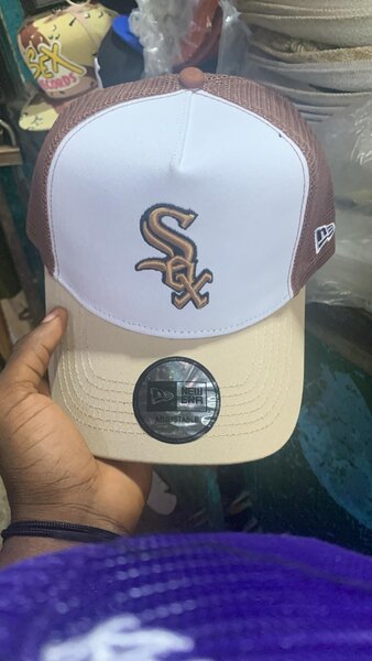 Casquette Baseball Blanc et Marron