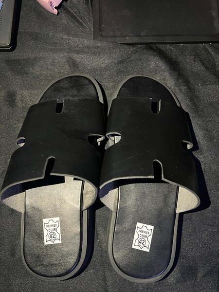Men's Casual Black Slides