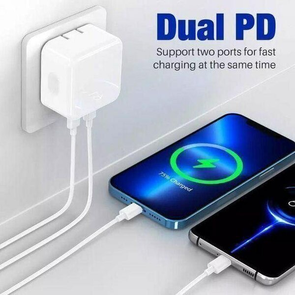 PUISSANT Chargeur Compatible IPhone 35W à Double Port USB-C
