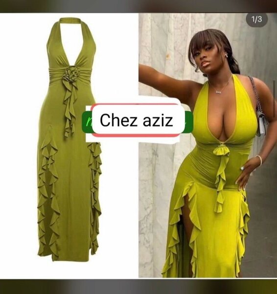 Robe Élégante Longue Vert