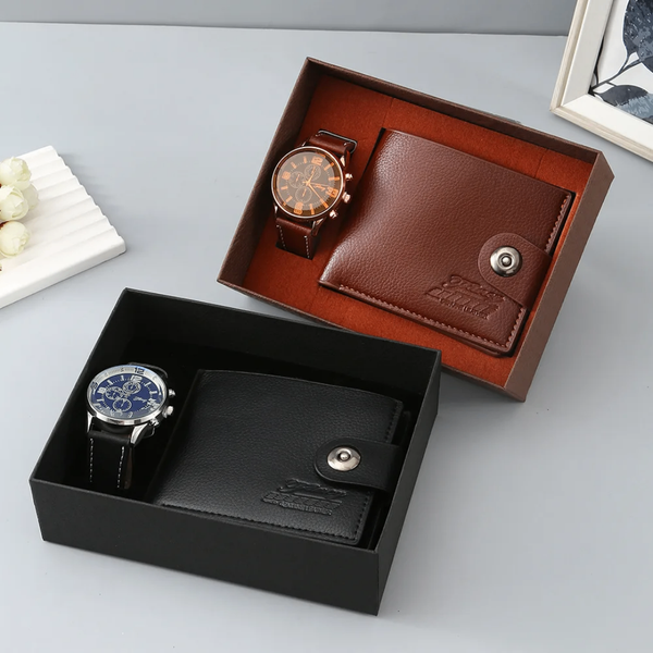 Ensemble montre + portefeuille