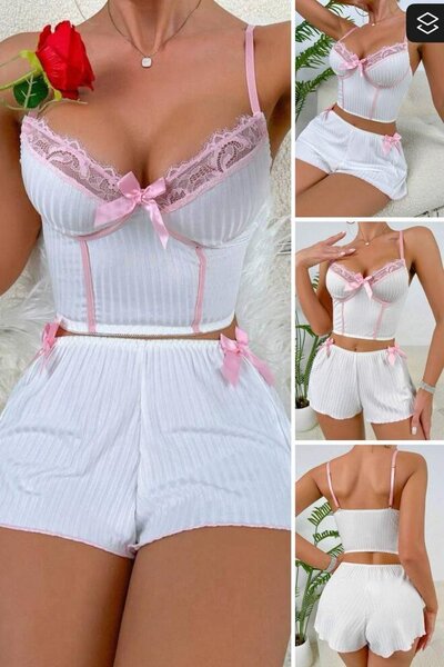 Ensemble lingerie femme satin
