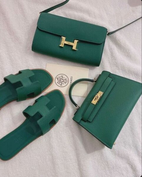 SLIPPERS AND BAG