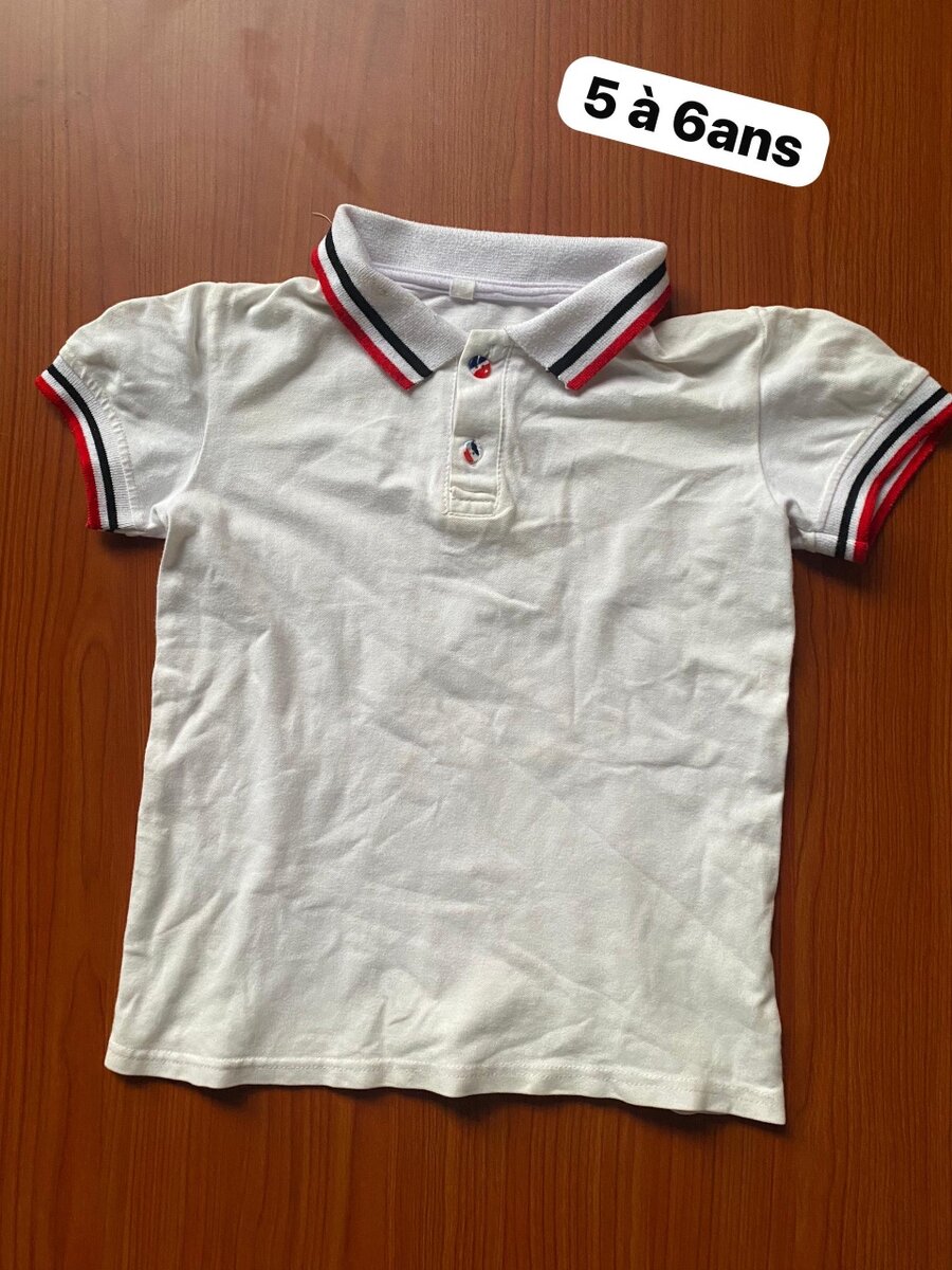 Polo rouge blanc pour enfant