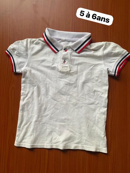 Polo rouge blanc pour enfant
