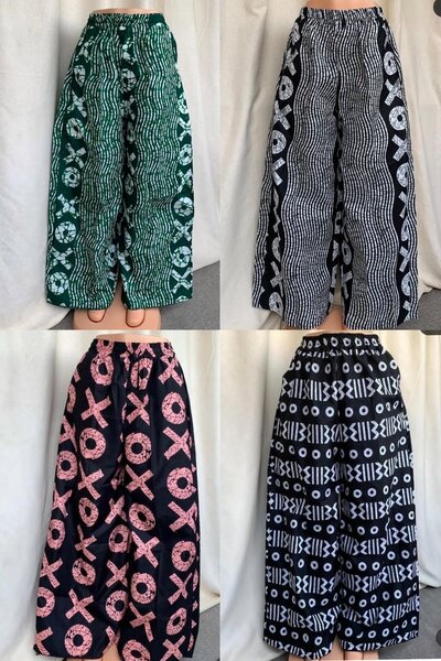 Pantalons larges imprimé ethnique