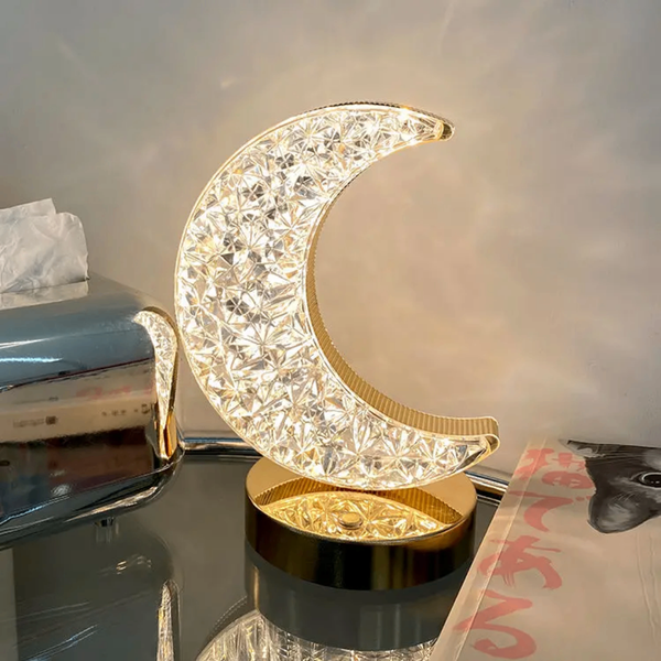 Lampe Lune Cristal LED Éclatante