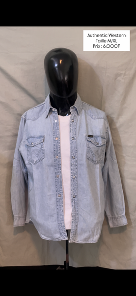 Chemise en denim authentique M/L