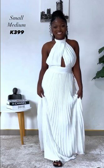 Dress white, maxi