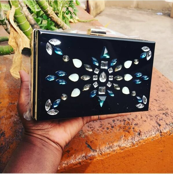 Ladies clutch with stones