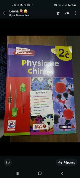 Cahier Physique Chimie 2de c