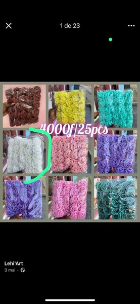 Lot de Fleurs en Tissu Multicolores
