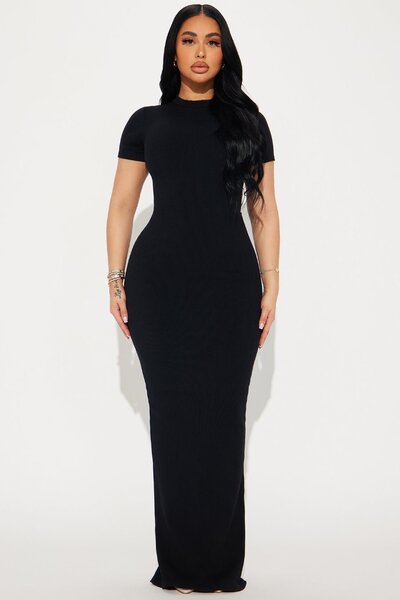 Short sleeves maxi dress