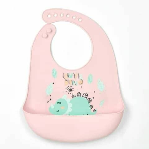 Bavoir en silicone et en coton