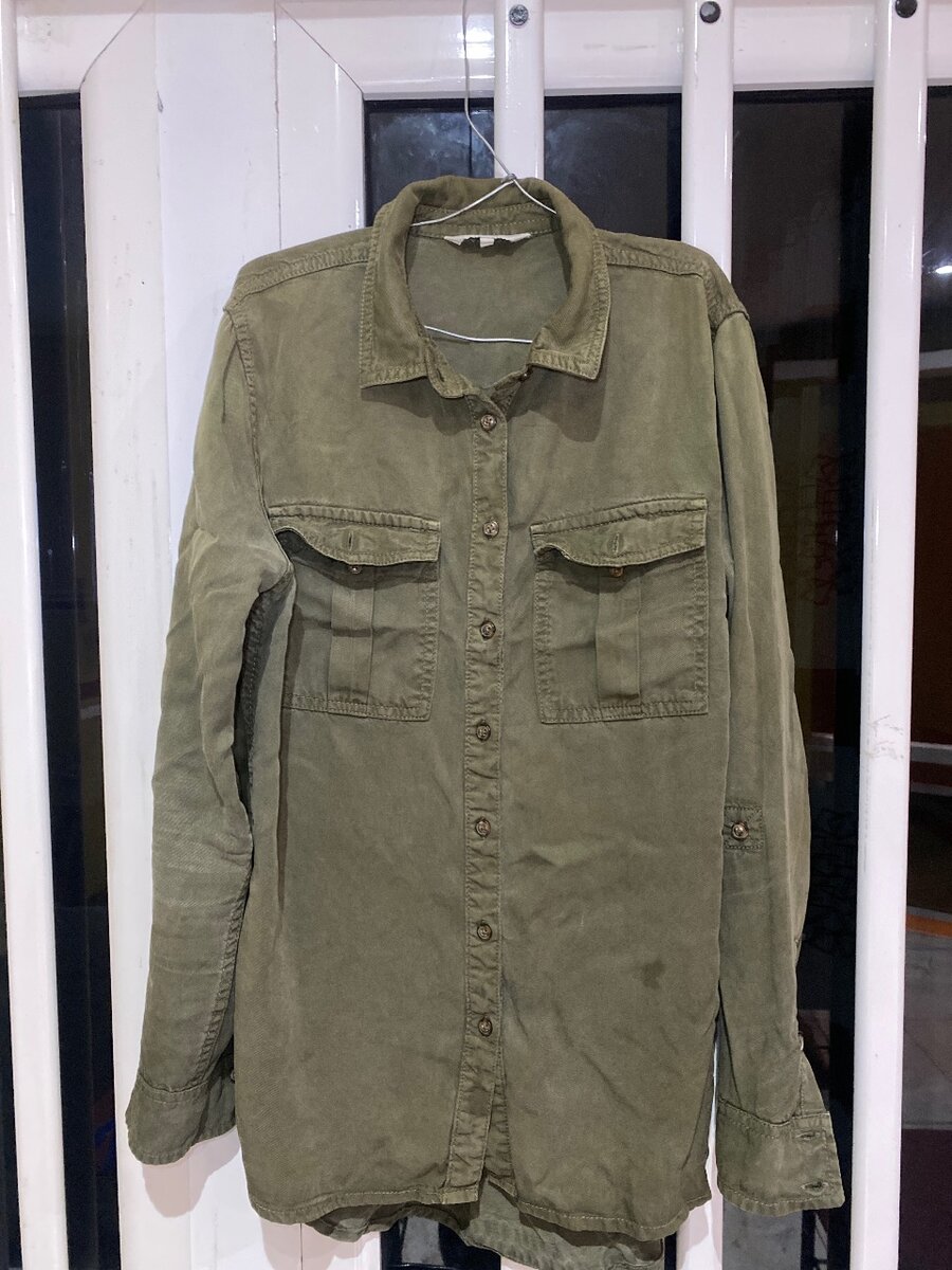 Chemise kaki en coton casual