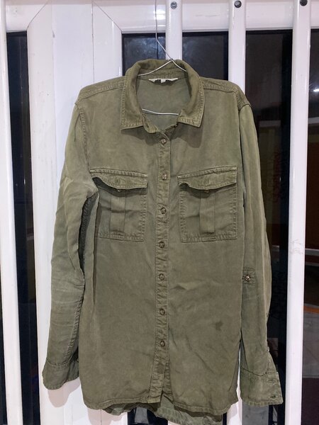 Chemise kaki en coton casual
