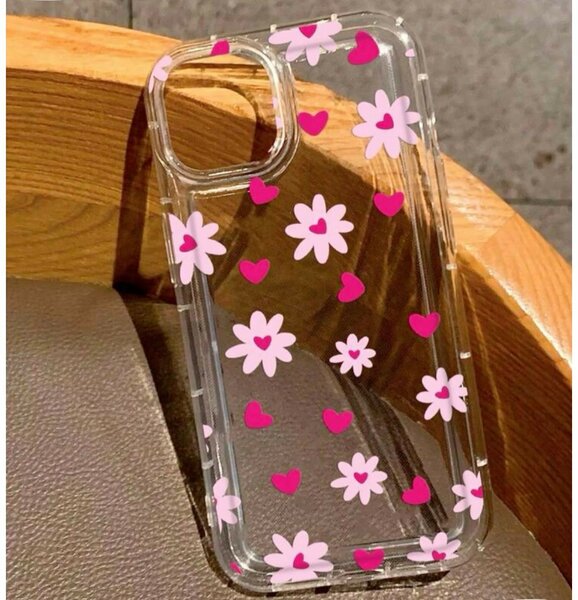 Coque iPhone fleurie transparente