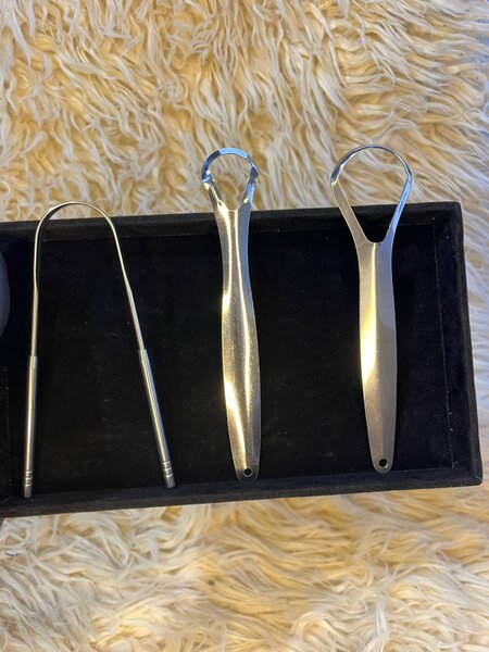 Set de grattoirs à langue en acier inoxydable