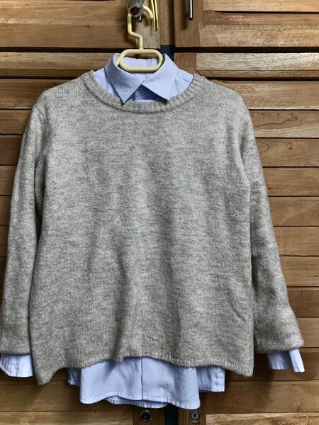 Pull en laine beige femme