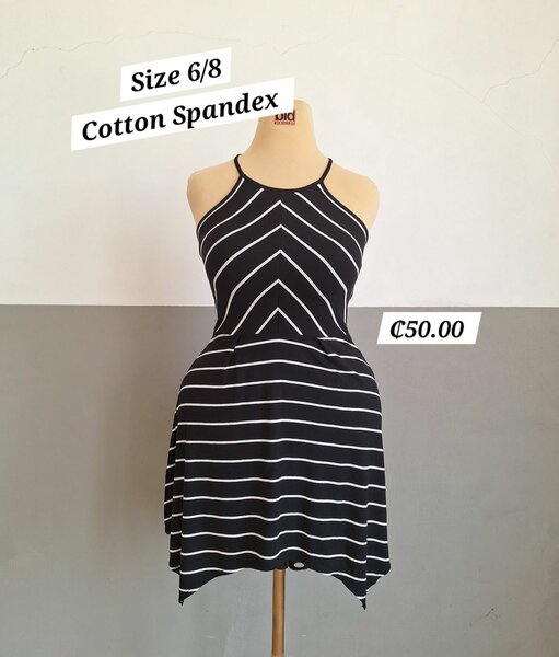 White stripes black dress