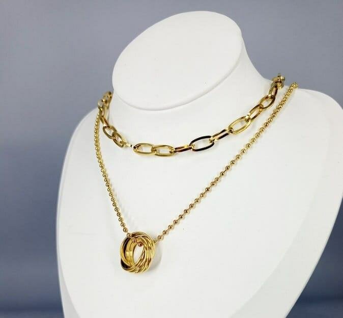 Gold Layered Necklace Set