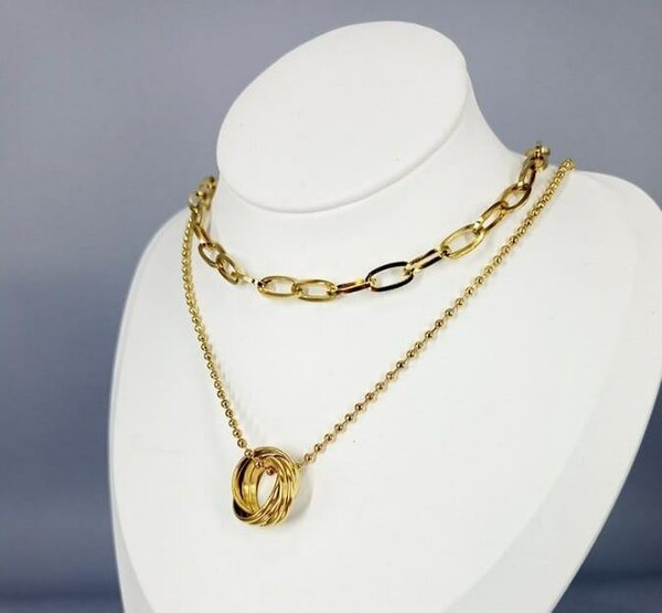 Gold Layered Necklace Set