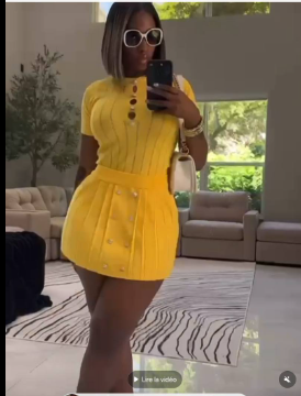 haut et jupe jaune