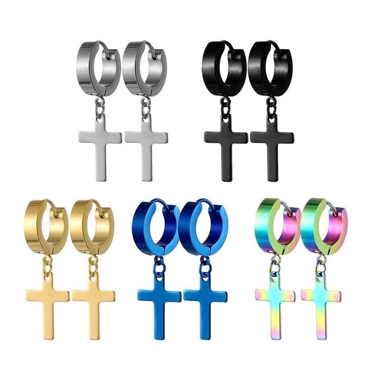 Boucles d'oreilles croix tendance