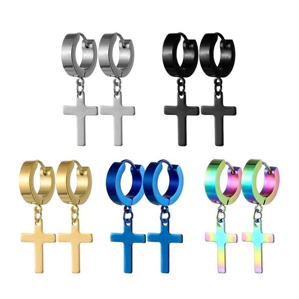 Boucles d'oreilles croix tendance