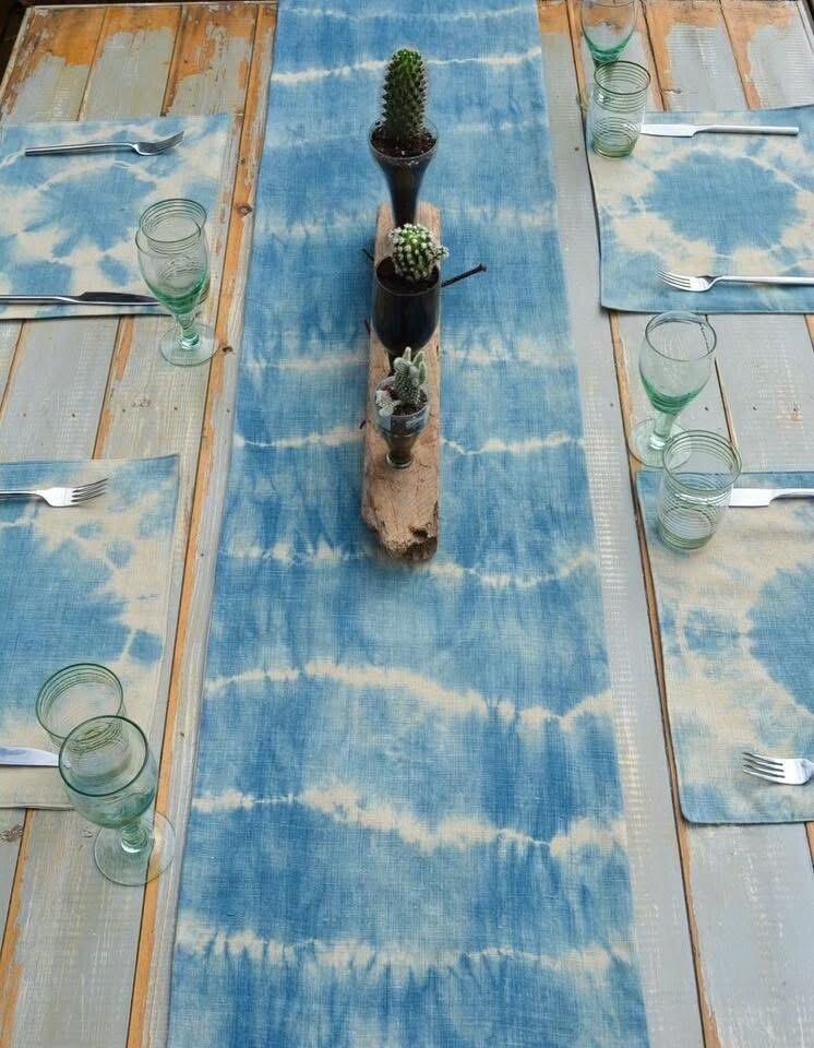Handmade Tie-Dye Table Runner