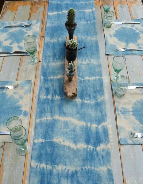 Handmade Tie-Dye Table Runner