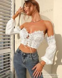 Lace Crop Top blanc