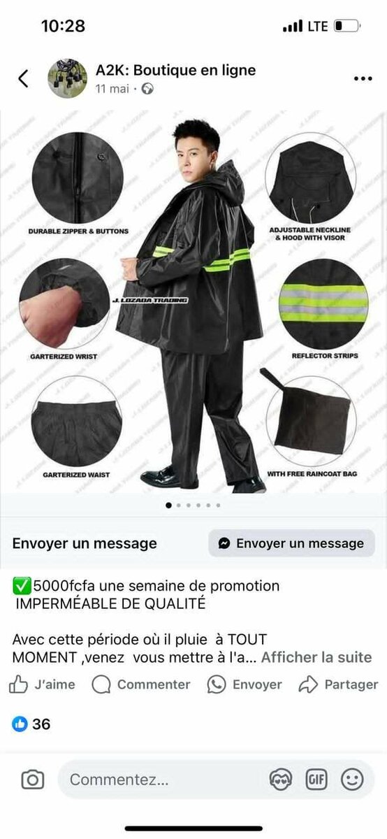 Costume Pluie Imperméable