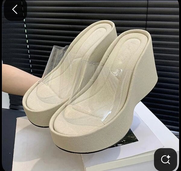 Sandales compensées transparentes