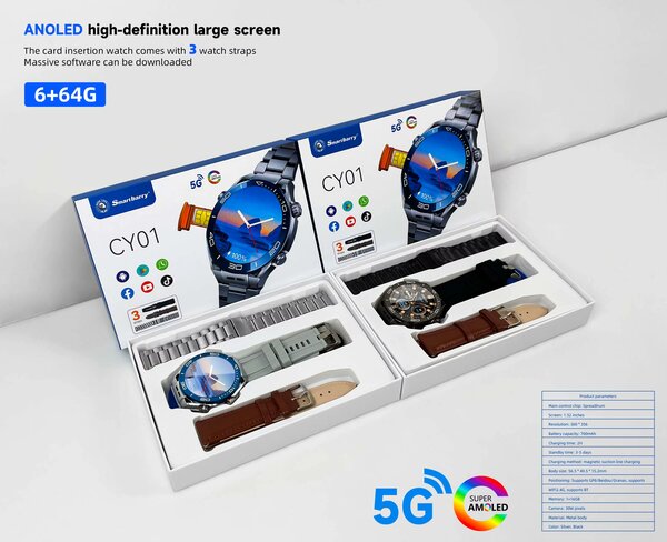 Montre intelligente 5G AMOLED