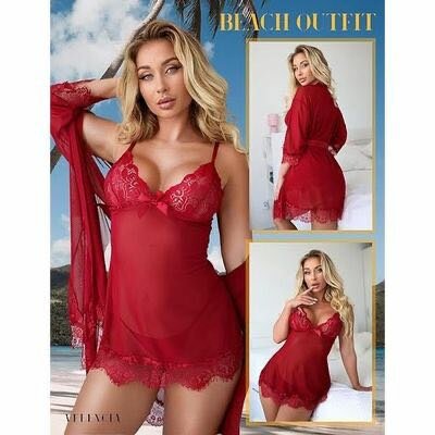 Nuisette sexy dentelle rouge