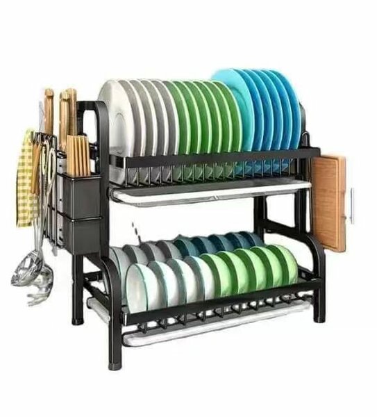 2-Tier Compact Kitchen Dish Rack Drainboard, Dish Drying.