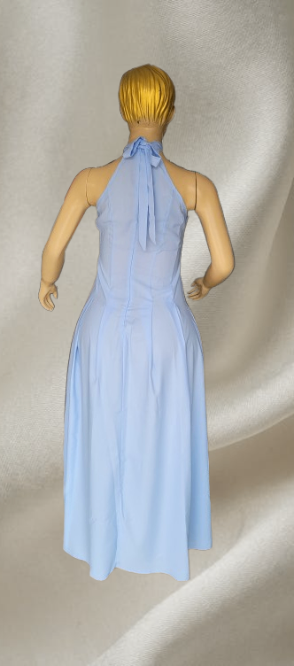 Robe longue élégante bleu clair