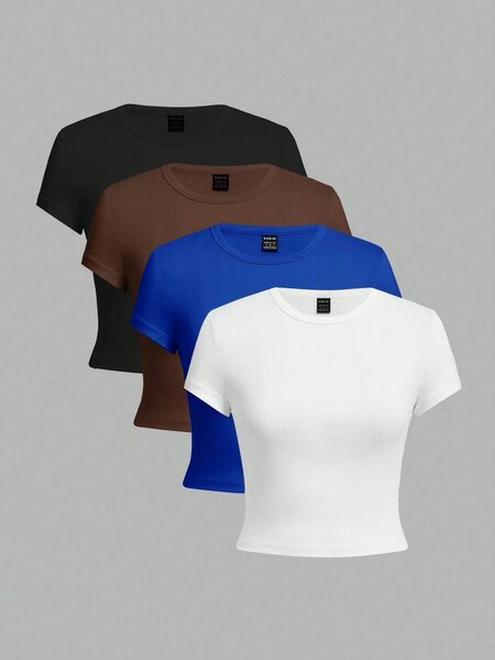 Lot de T-shirts basiques femme