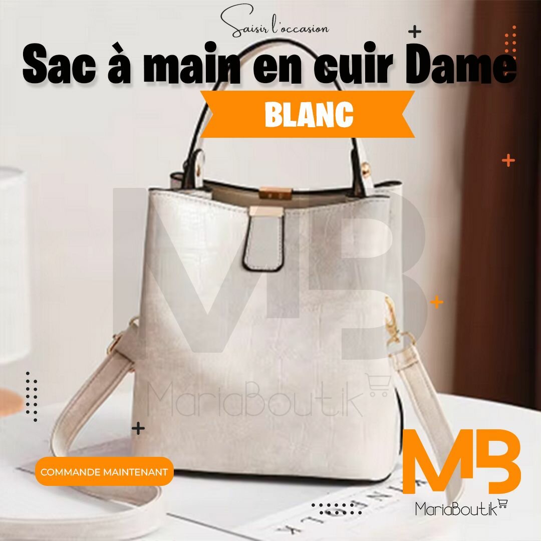 Sac à main en cuir blanc