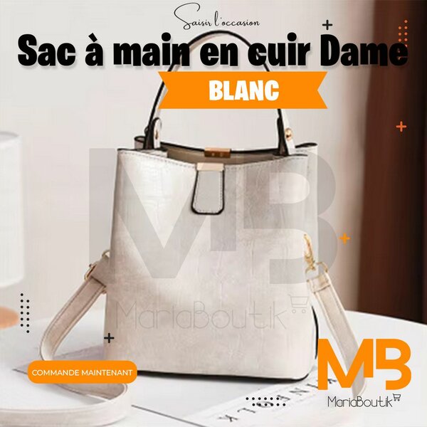 Sac à main en cuir blanc