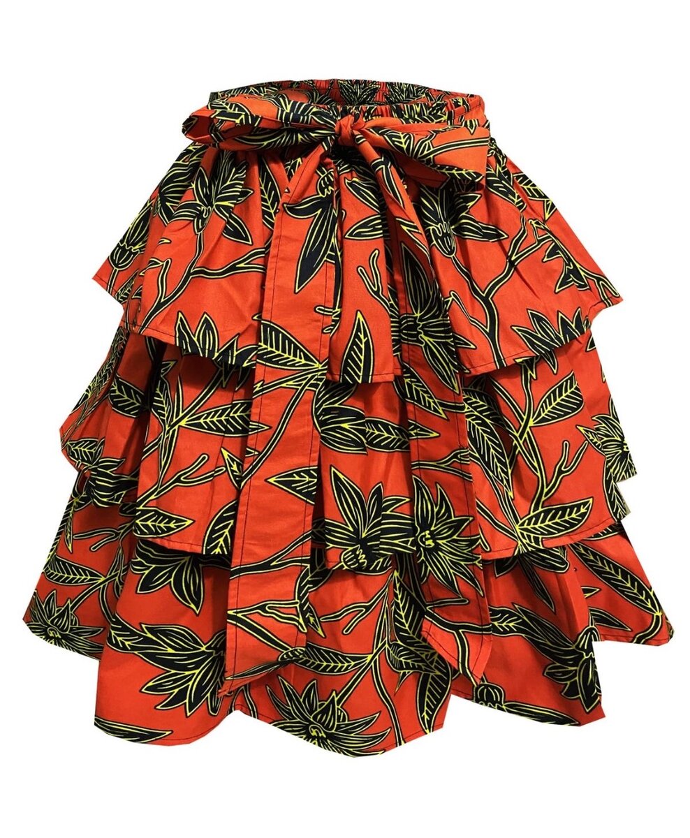 Satin peplum skirt