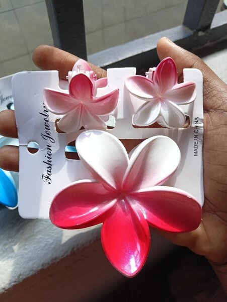 Barrettes fleurs colorées
